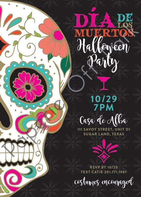 Day Of The Dead Invitation Template Free Create Striking Flyers And