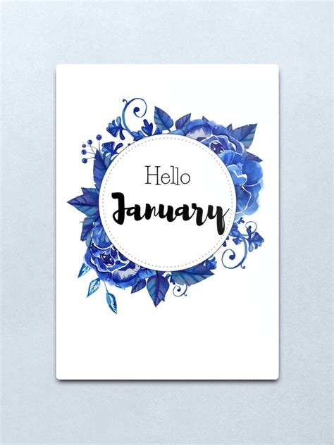 Hello January Monthly Cover For Planners Bullet Journals Metal