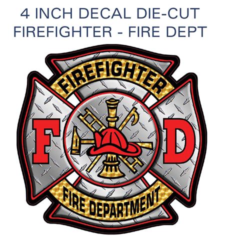 Firefighter Vinyl Decal Glossy Sticker 1 Piece 4 Inch Etsy