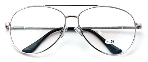 Metal Aviator No Line Progressive Trifocal Clear Lens Reading Glasses