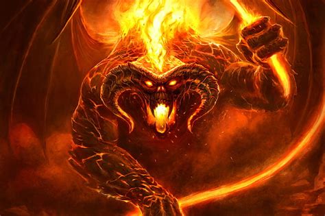 Hd Wallpaper Balrog Demon Creature The Lord Of The Rings Fantasy