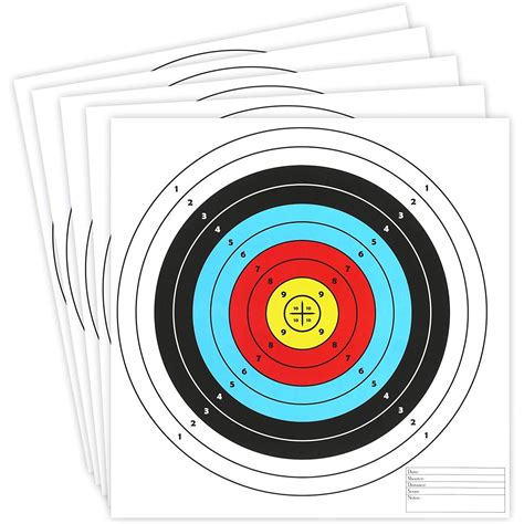 50 Pack Paper Bullseye Shooting Target Practice For Archery Gun Range