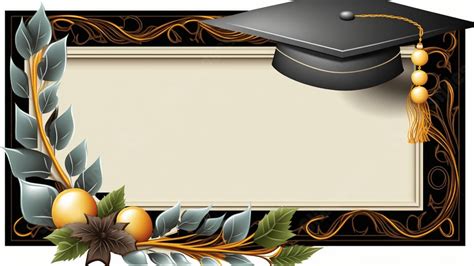 Graduation Gorgeous Black Gold Border Powerpoint Background For Free