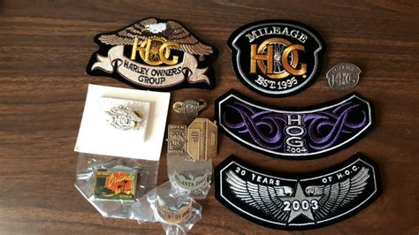 Harley Davidson Motorcycles Hog Collectible Set 7 Pins And 4 Patches