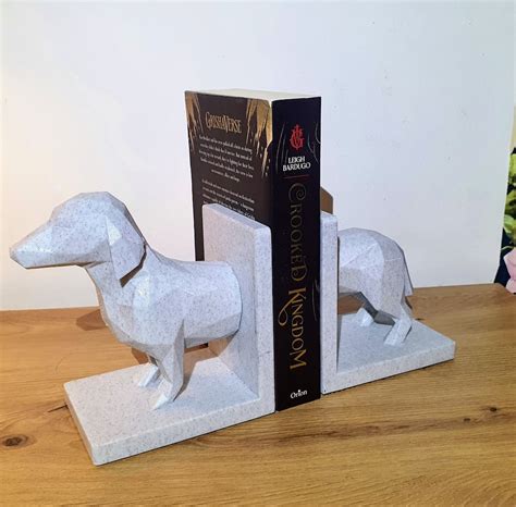 Dachshund Bookends Marble Effect Sausage Dog 3d Printed And Handfinished