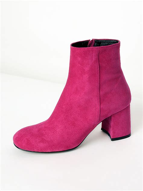 Menodemosso Suede Ankle Boots Hot Pink Garmentory