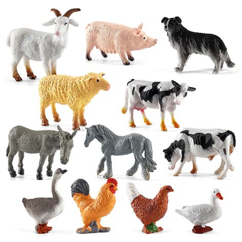 Buy Behahai12pcs Farm Animal Figures Toys Mini Plastic Farm Animals