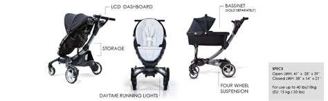 4moms Origami Stroller Black Silver Standard Baby
