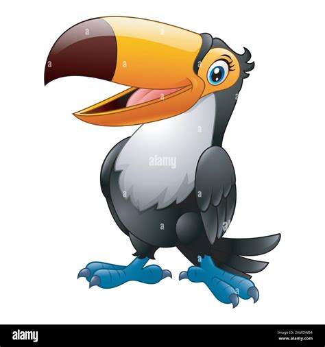 Cartoon Funny Toucan Isolated On White Background Stock Vector Image