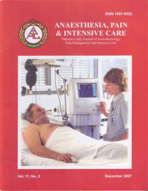 Trends And Technology Anaesthesia Pain And Intensive Care
