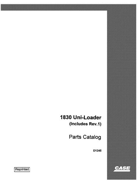 Case 1830 Uni Loader Skid Steer Parts Manual Pdf Download Service