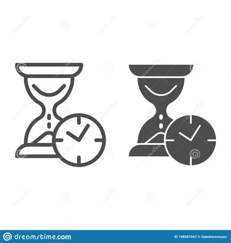 Hourglass With Clock Line And Solid Icon Time Passing Concept Urgency