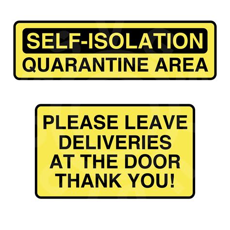 Please Leave Deliveries At Door Self Isolation Quarantine Sign Etsy