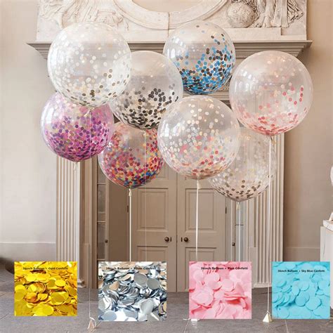 36 Inch Big Confetti Balloons Giant Clear Balloons Wedding Party