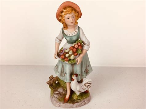 We inspire you to visualize, create & maintain beautiful homes. HOMCO / HOME INTERIORS Woman with Chicken Figurine (With ...