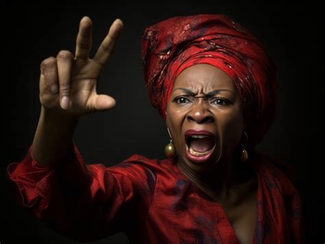 Premium Ai Image 40 Year Old African Woman Emotional Dynamic Pose