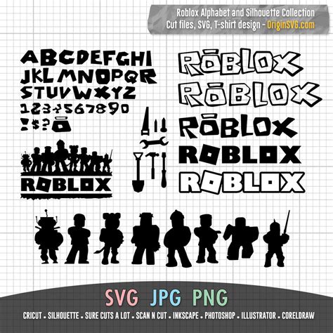 Roblox Alphabet And Silhouette Collection Svg Cut Files Origin Svg Art