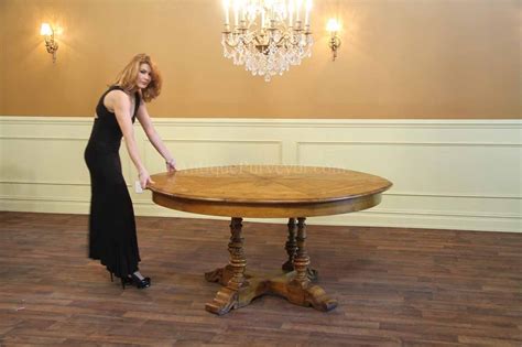 A round dining table from crate and barrel is a beautiful addition to your space. 64 inch to 84 inch Round Solid Oak Dining Room Table with ...