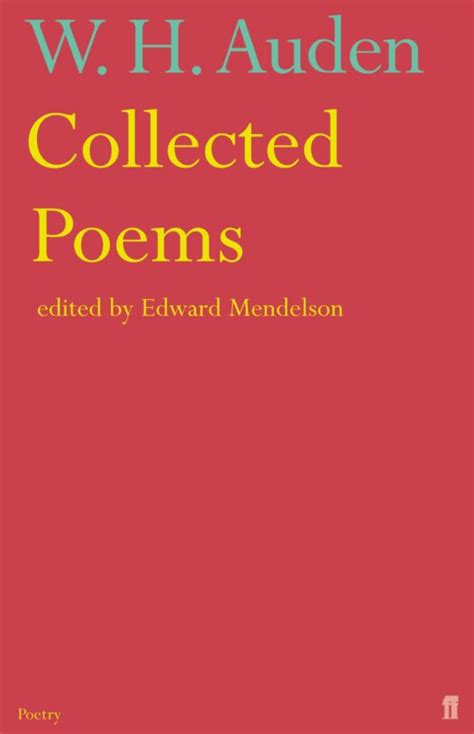 W H Auden Collected Poems Poetry Edited By Edward Mendelson
