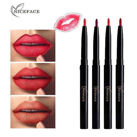 Professional Automatic Rotation Waterproof Lip Liner Pen Sexy Red Long