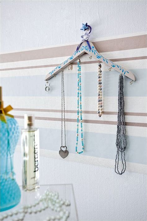 Diy Jewelry Organizer Hanging Necklaces Clothes Hanger