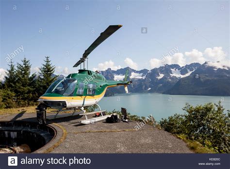 Bell Jet Ranger Iii Helicopter Landing In Kachemak Bay State Park