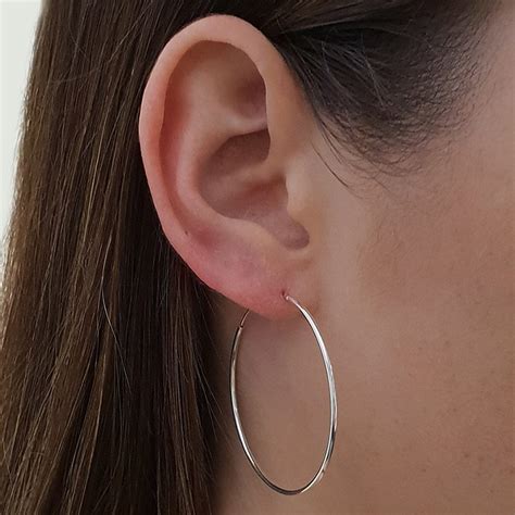 Discover More Than 87 Thin Silver Hoop Earrings Latest Esthdonghoadian