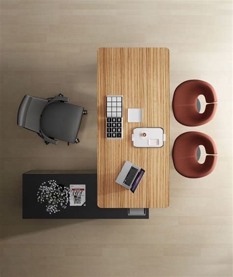 Or, spruce it up a bit with modern desk chairs. designer office desk isolated objects top view. modern ...