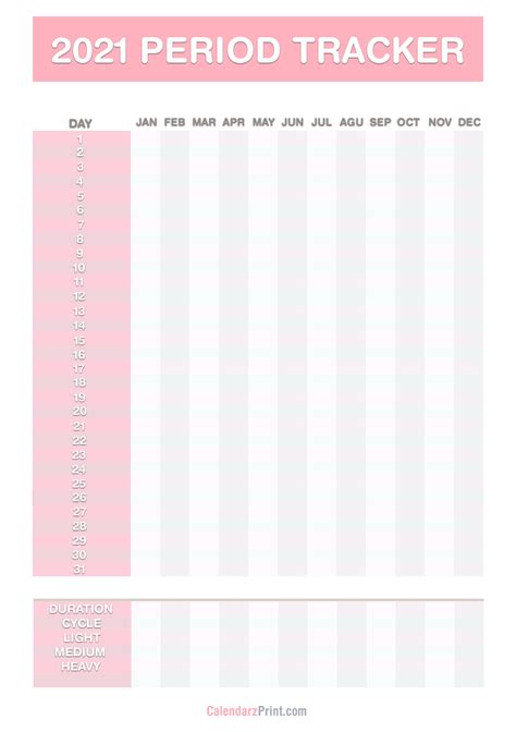 Calendar 2021 calendar 2022 monthly calendar pdf calendar add events calendar creator adv. 2021 Period Tracker Calendar, Free Printable PDF, JPG, Red ...