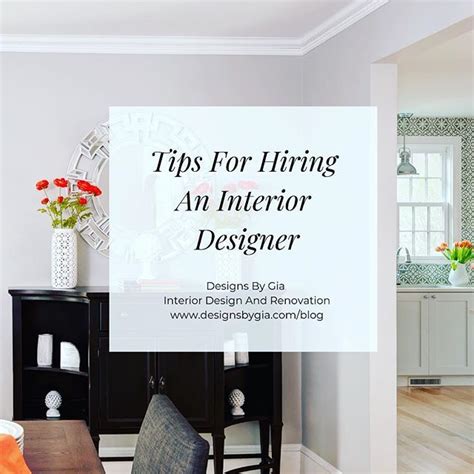 A Dining Room Table With Chairs And A Sign That Says Tips For Hiring An