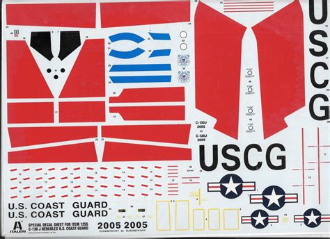 Italeri Limited Edition Uscg Coast Guard C 130j Special Decal Sheet