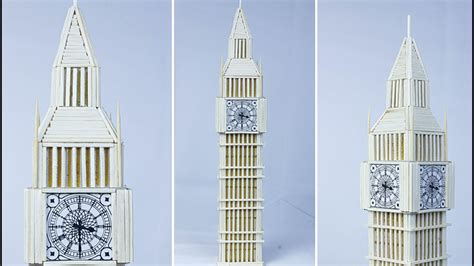 Diy Big Ben Matchstick Model How To Make Big Ben Clock Tower With Match Sticks From Scratch