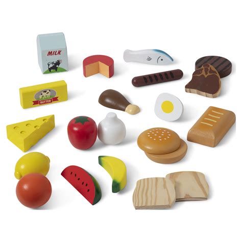 Melissa And Doug Food Groups 21 Wooden Pieces And 4 Crates Multi