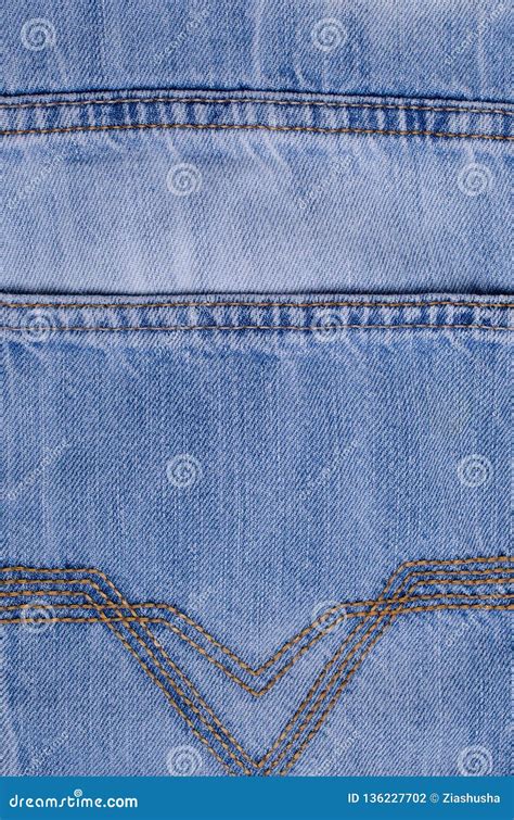Denim Blue Jeans Stock Photo Image Of Pocket Blank 136227702