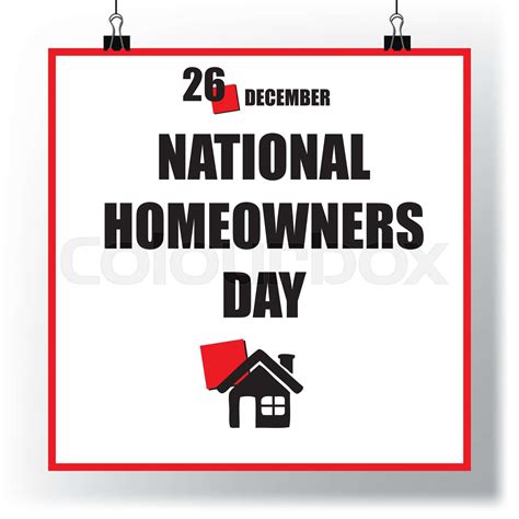 National Homeowners Day Stock Vector Colourbox