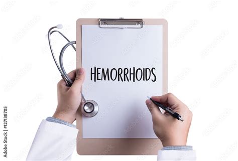 Hemorrhoids Concept Diagnosis Hemorrhoids Medical Report With Stock