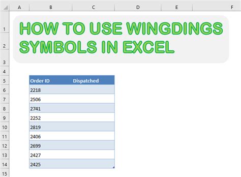 How To Use Wingdings Characters In Excel
