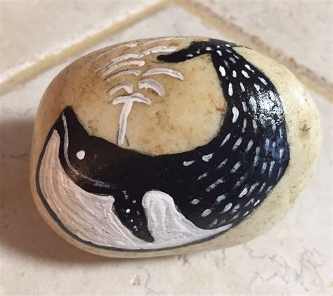 Whale Painted Rock Stone Painting Rock Painting Rock Crafts Diy