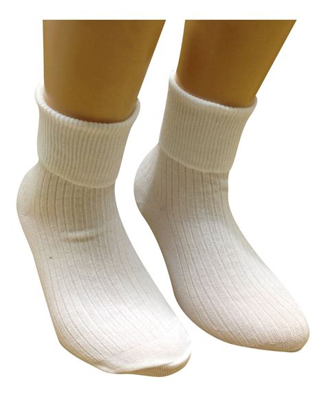 Girls Pairs Turn Over Top White Ankle Socks All Sizes Available Buy