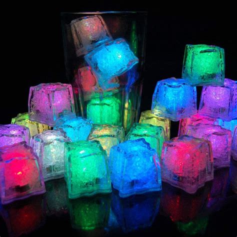 12 Pack Light Up Led Ice Cubes For Drinks Wine Whiskey Color Changing