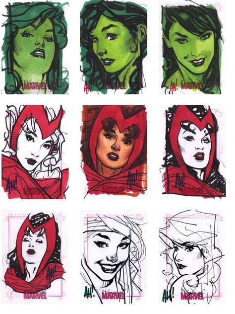 Adam Hughes Women Of Marvel Sketch Cards Page 6 Comic Art