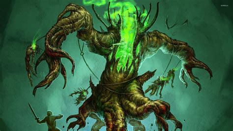 Green Tree Monster Wallpaper Fantasy Wallpapers 53922