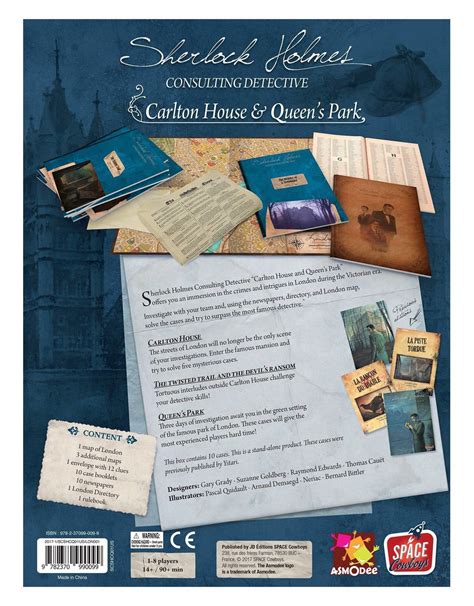 The games do not fail to take players on a british journey through murder and mystery. Sherlock Holmes: Consulting Detective: Carlton House and ...