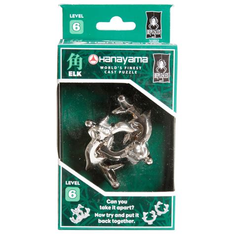 It was my first hanayama, and after 3 weeks of frustration i caved and used the provided solution, only to spend another 3 hours trying to follow the instructions. Bepuzzled Hanayama Level 6 Cast Puzzle - Elk