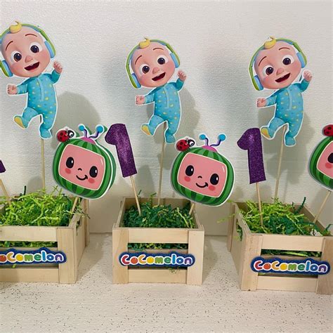 Cocomelon Centerpieces Baby Boy 1st Birthday Party Baby Birthday
