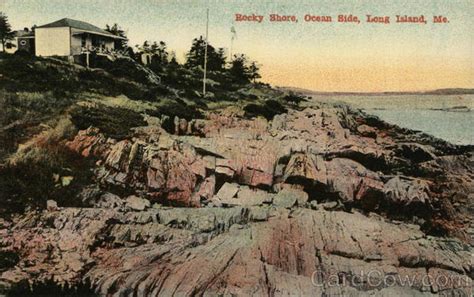 Rocky Shore Long Island Oceanside Ny Postcard