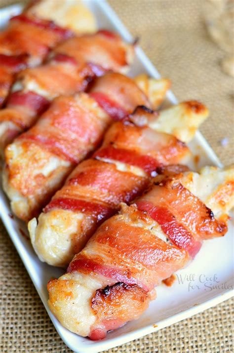Bacon Wrapped Chicken Strips Will Cook For Smiles