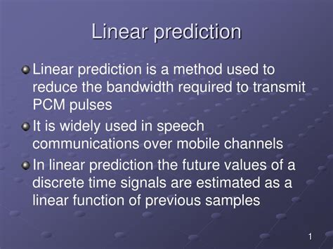 Ppt Linear Prediction Powerpoint Presentation Free Download Id6526389