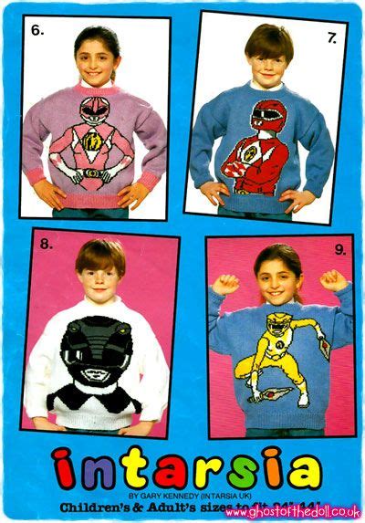Intarsia Cartoon Sweater Knitting Patterns 1980s 1990s Retro