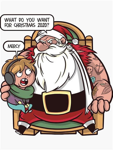 funny christmas meme 2020 santa asking sticker for sale by k constantine redbubble